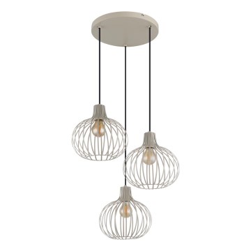 Globo - Κρεμαστό φωτιστικό με καλώδιο 3xE27/40W/230V μπεζ