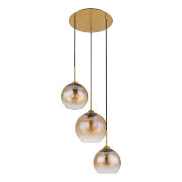 Globo - Κρεμαστό φωτιστικό με καλώδιο 3xE27/60W/230V από ορείχαλκο