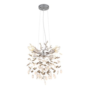 Globo - Κρεμαστό φωτιστικό με καλώδιο 4xE14/40W/230V σε ασημί απόχρωση