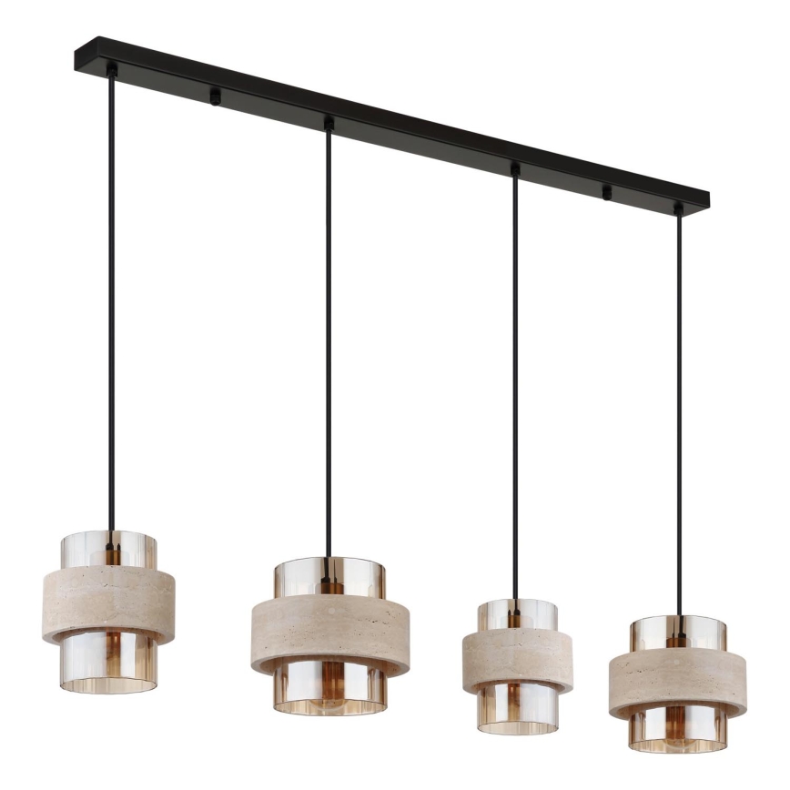 Globo - Κρεμαστό φωτιστικό με καλώδιο 4xE27/40W/230V τραβερτίνη