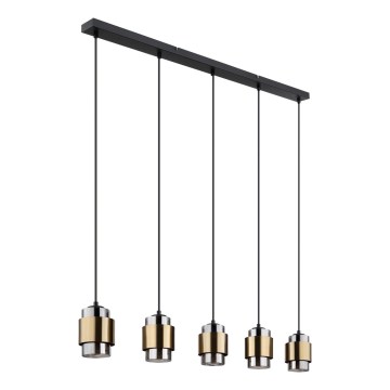 Globo - Κρεμαστό φωτιστικό με καλώδιο 5xE27/40W/230V μαύρο/μπρούτζινο