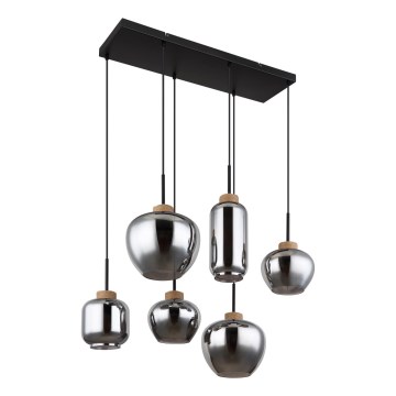 Globo - Κρεμαστό φωτιστικό με καλώδιο 6xE27/40W/230V μαύρο