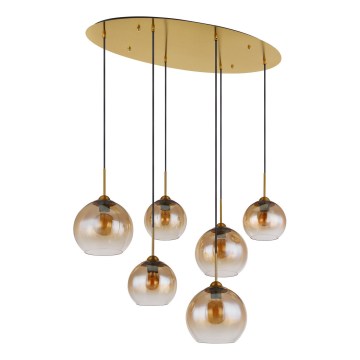 Globo - Κρεμαστό φωτιστικό με καλώδιο 6xE27/60W/230V ορείχαλκος