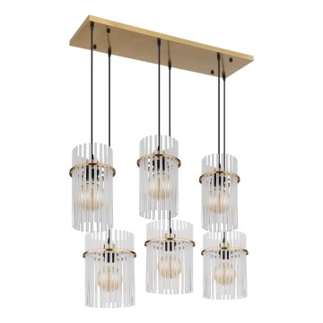 Globo - Κρεμαστό φωτιστικό με καλώδιο 6xE27/60W/230V, χρυσό