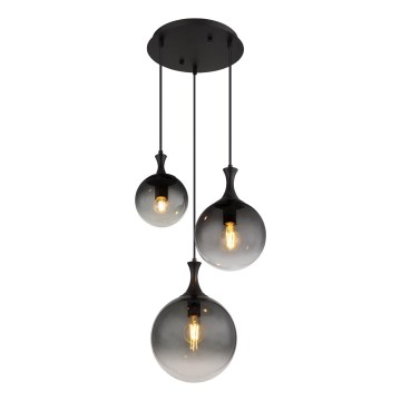 Globo - Κρεμαστό φωτιστικό οροφής 3xE27/10W/230V διάμετρος 48 cm μαύρο