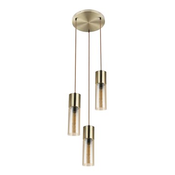 Globo - Κρεμαστό φωτιστικό οροφής 3xE27/25W/230V διάμετρος 30 cm ορείχαλκος