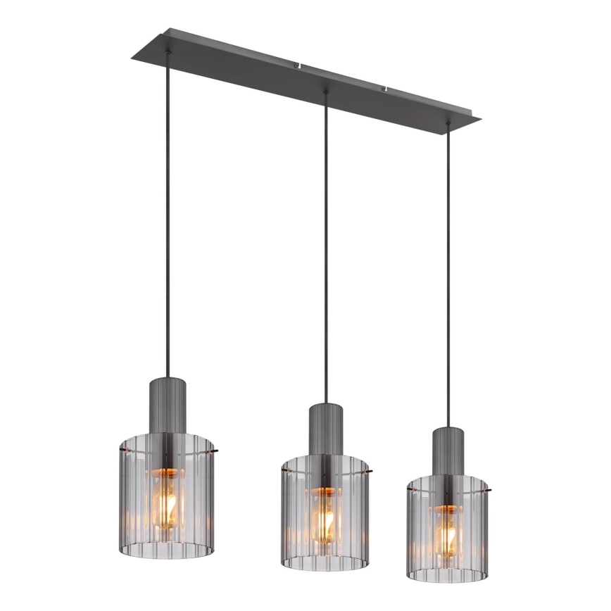 Globo - Κρεμαστό φωτιστικό οροφής 3xE27/40W/230V γκρι