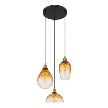 Globo - Κρεμαστό φωτιστικό οροφής 3xE27/60W/230V διάμετρος 46 cm πορτοκαλί