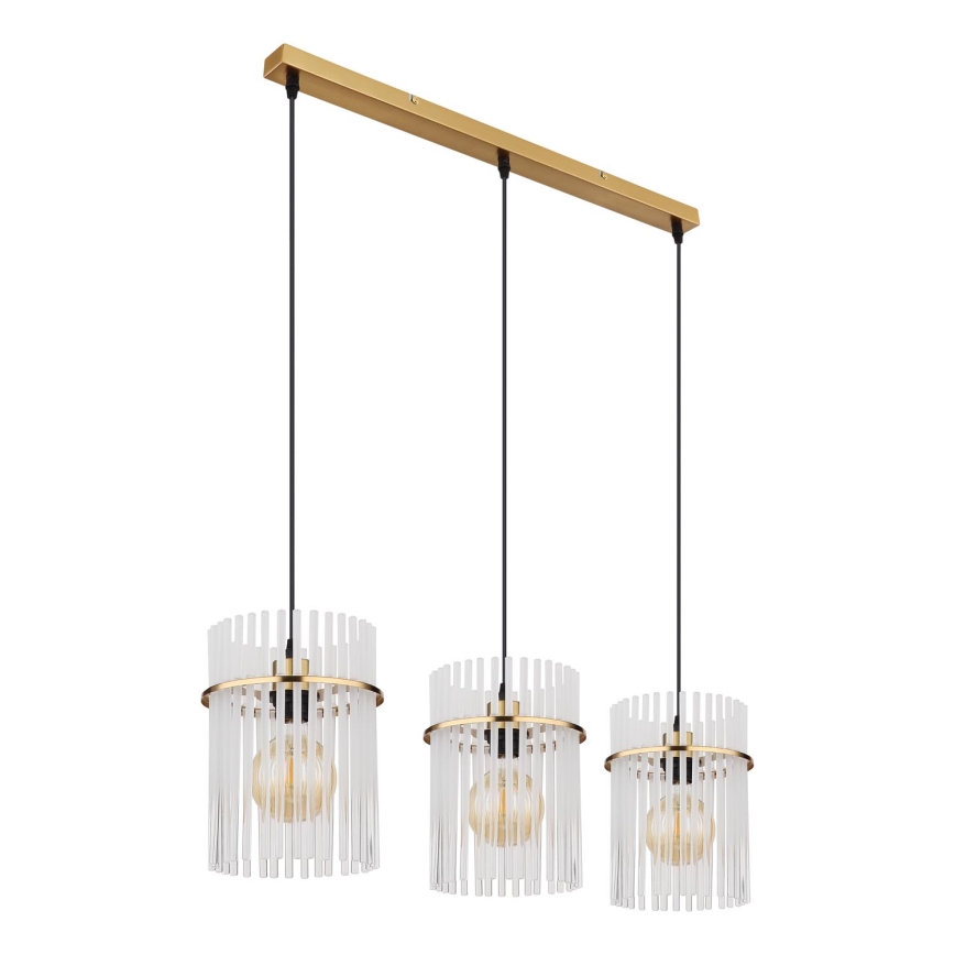 Globo - Κρεμαστό φωτιστικό οροφής 3xE27/60W/230V χρυσό