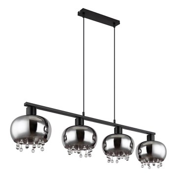 Globo - Κρεμαστό φωτιστικό οροφής 4xE27/9W/230V μαύρο