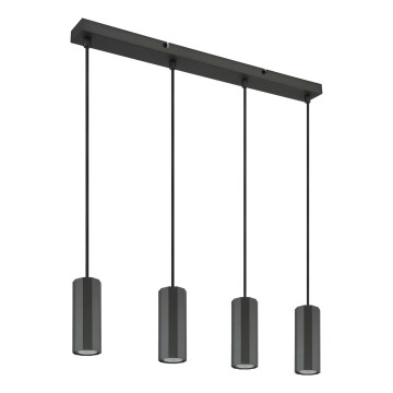 Globo - Κρεμαστό φωτιστικό οροφής 4xGU10/25W/230V μαύρο
