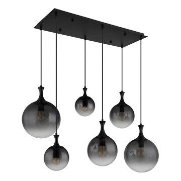 Globo - Κρεμαστό φωτιστικό οροφής 6xE27/10W/230V μαύρο