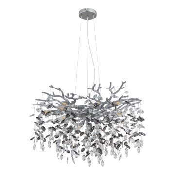 Globo - Κρεμαστός πολυέλαιος με καλώδιο 10xE14/40W/230V ασημί