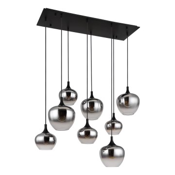 Globo - Κρεμαστός πολυέλαιος με καλώδιο 8xE27/40W/230V μαύρος