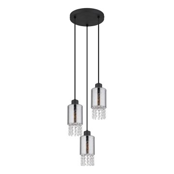 Globo - Κρεμαστό φωτιστικό οροφής 3xE27/40W/230V διάμετρος 25 cm μαύρο