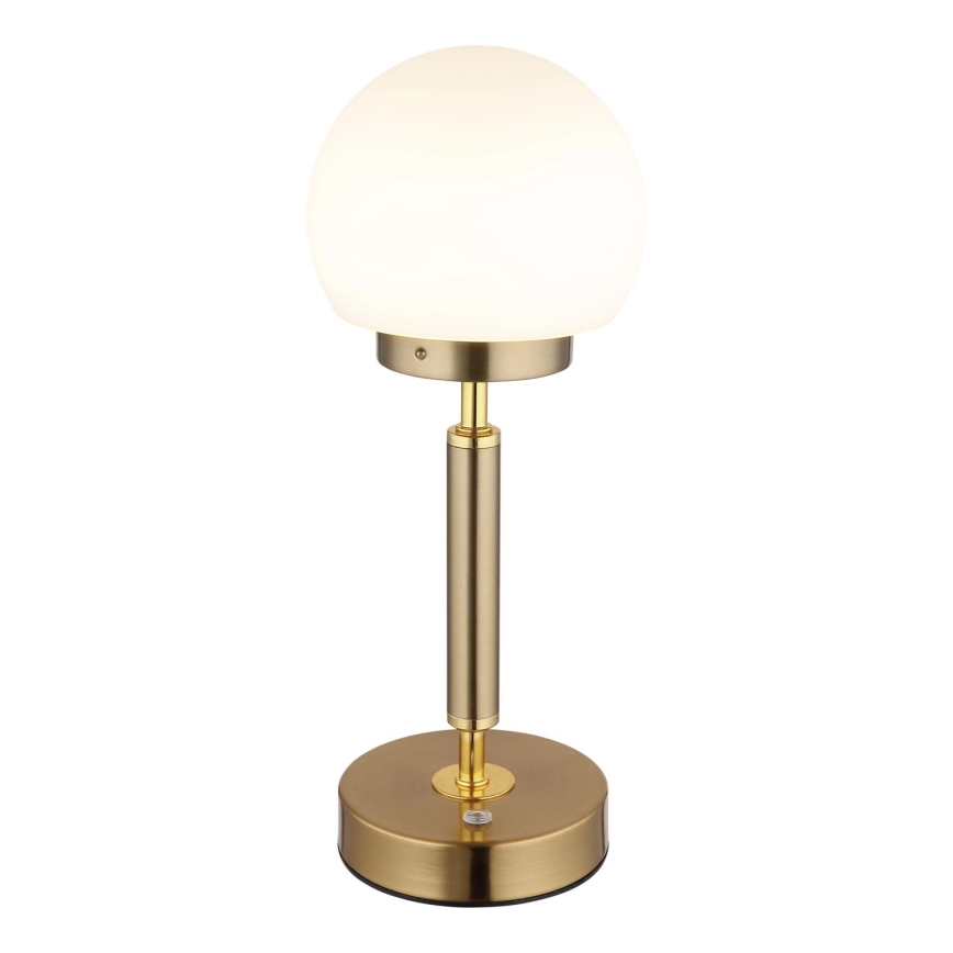 Globo - LED Dimmable επαναφορτιζόμενο επιτραπέζιο φωτιστικό αφής LED/2,5W/5V 1800mAh 2700/4000/6500K ορείχαλκος