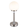 Globo - LED Dimmable επαναφορτιζόμενο επιτραπέζιο φωτιστικό αφής LED/2,5W/5V 1800mAh 2700/4000/6500K ματ χρώμιο