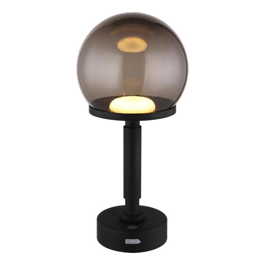 Globo - LED Dimmable επαναφορτιζόμενο επιτραπέζιο φωτιστικό αφής LED/2,5W/5V 1800mAh 2700/4000/6500K μαύρο