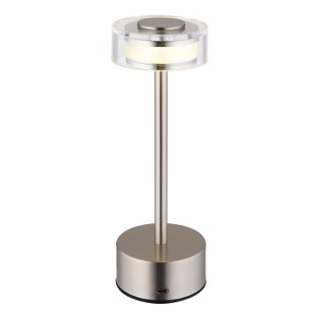 Globo - LED Dimmable επαναφορτιζόμενο επιτραπέζιο φωτιστικό αφής LED/2,5W/3,7V 2700/4000/6500K 1800mAh ματ χρώμιο