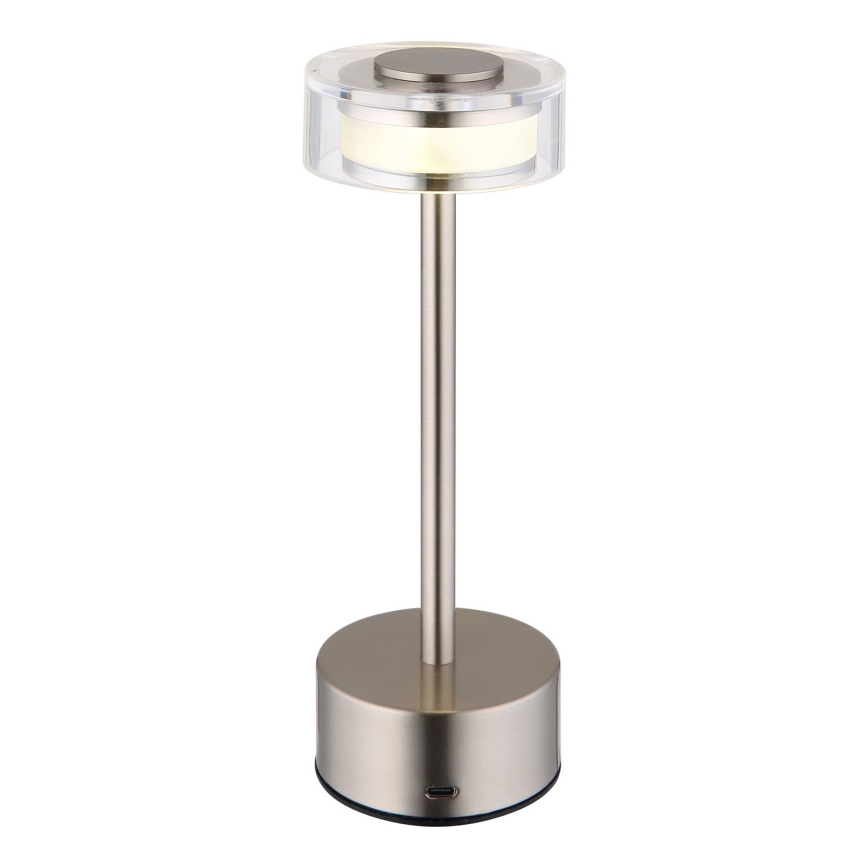 Globo - LED Dimmable επαναφορτιζόμενο επιτραπέζιο φωτιστικό αφής LED/2,5W/3,7V 2700/4000/6500K 1800mAh ματ χρώμιο