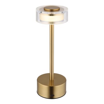 Globo - LED Dimmable επαναφορτιζόμενο επιτραπέζιο φωτιστικό αφής LED/2,5W/3,7V 2700/4000/6500K 1800mAh ορείχαλκος