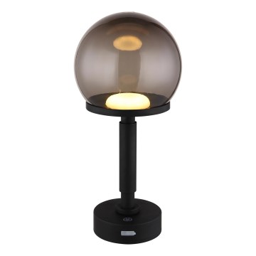 Globo - LED Dimmable επαναφορτιζόμενο επιτραπέζιο φωτιστικό αφής LED/2,5W/5V 1800mAh 2700/4000/6500K μαύρο