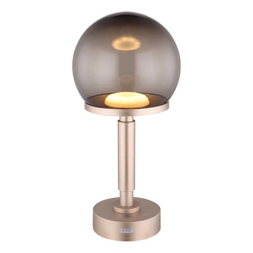 Globo - LED Dimmable επαναφορτιζόμενο επιτραπέζιο φωτιστικό αφής LED/2,5W/5V 1800mAh 2700/4000/6500K Ροζ χρυσό