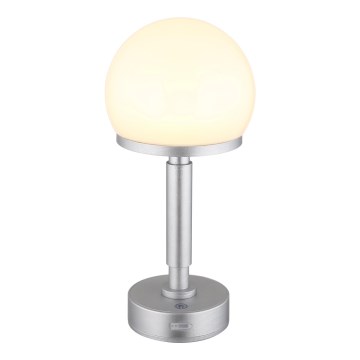 Globo - LED Dimmable επαναφορτιζόμενο επιτραπέζιο φωτιστικό αφής LED/2,5W/5V 1800mAh 2800K ασημί
