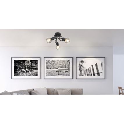 Globo - LED επιτοίχιο φωτιστικό 3xE14/6W/230V μαύρο