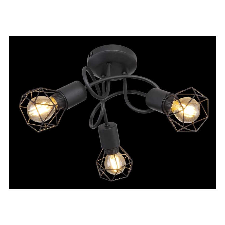 Globo - LED επιτοίχιο φωτιστικό 3xE14/6W/230V μαύρο