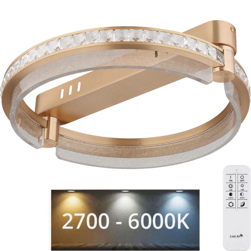 Globo - LED Ρυθμιζόμενο κρυστάλλινο οροφής φωτιστικό LED/36W/230V 2700K-6000K + τηλεχειριστήριο