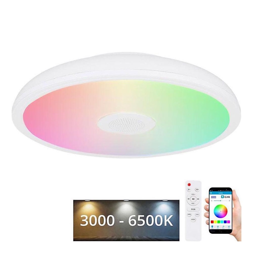 Globo - LED RGBW Dimmable φωτιστικό μπάνιου με ηχείο LED/18W/230V 3000-6500K IP44 + τηλεχειριστήριο