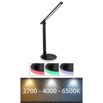 Globo - LED RGBW Επιτραπέζιο φωτιστικό αφής ντιμαριζόμενο LED/5W/230V + LED/2W 2700K/4000K/6500K μαύρο
