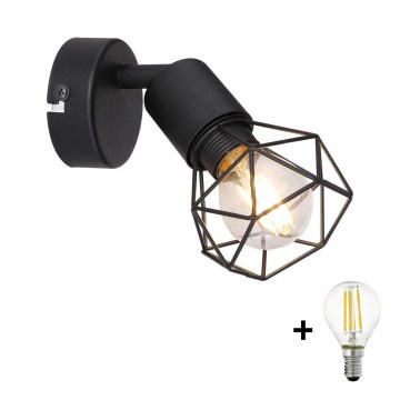 Globo - LED Επιτοίχιο φωτιστικό σημείου 1xE14/6W/230V μαύρο