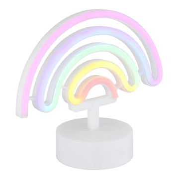 Globo - LED Νεονική διακοσμητική επιτραπέζια λάμπα LED/2W/3xAA ουράνιο τόξο