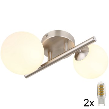 Globo - LED Πλαφονιέρα οροφής 2xG9/3W/230V ματ χρώμιο