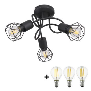 Globo - LED Πλαφονιέρα οροφής 3xE14/6W/230V μαύρο