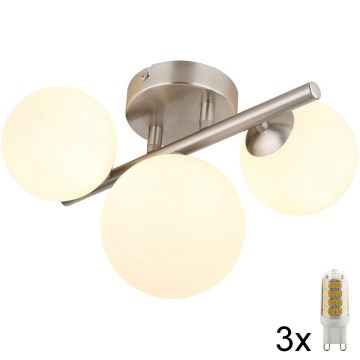 Globo - LED Πλαφονιέρα οροφής RIHA 3xG9/3,5W/230V ματ χρώμιο