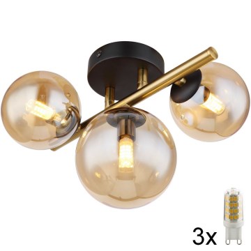 Globo - LED Πλαφονιέρα οροφής RIHA 3xG9/3,5W/230V ορείχαλκος