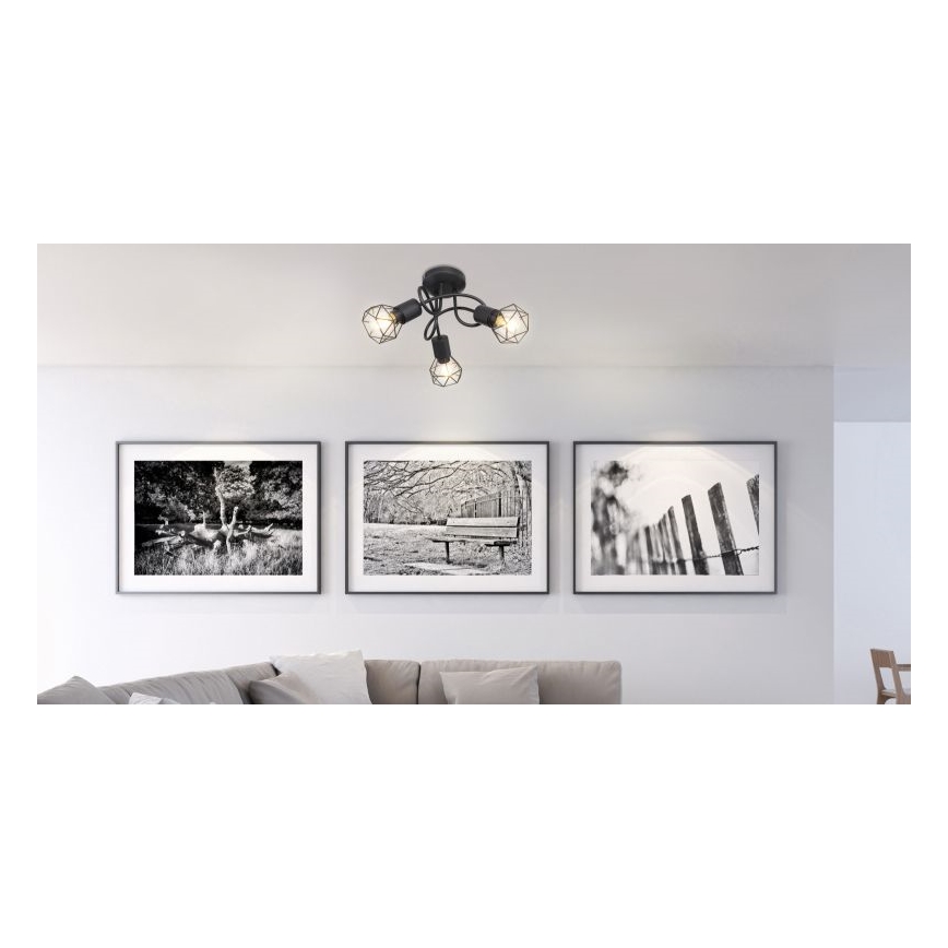 Globo - LED Πλαφονιέρα οροφής 3xE14/6W/230V μαύρο