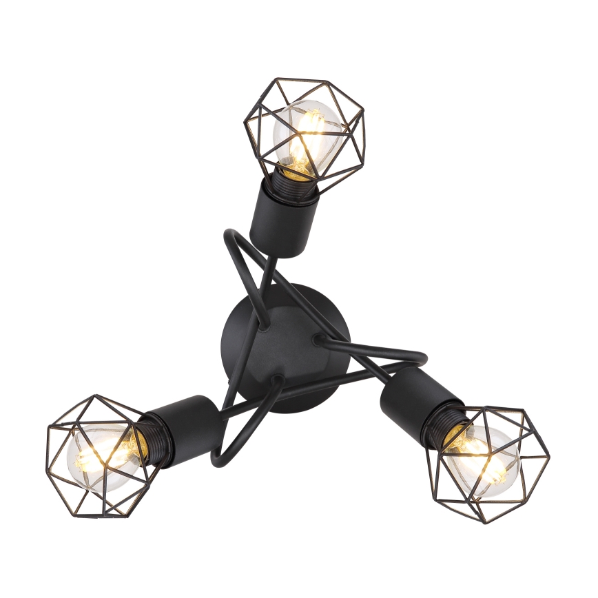 Globo - LED Πλαφονιέρα οροφής 3xE14/6W/230V μαύρο
