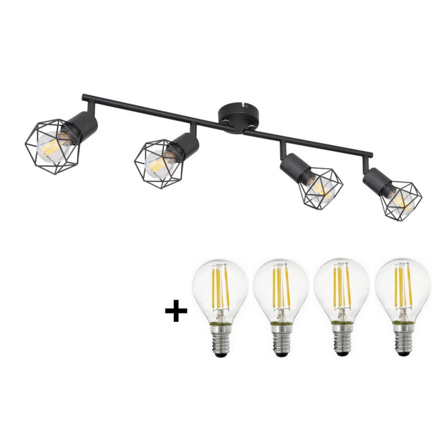 Globo - LED Σποτ 4xE14/6W/230V μαύρο