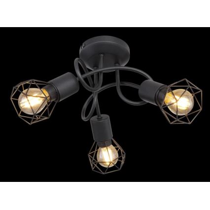 Globo - LED επιτοίχιο φωτιστικό 3xE14/6W/230V μαύρο