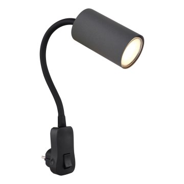 Globo - Σποτ πρίζας τοίχου 1xGU10/35W/230V μαύρο