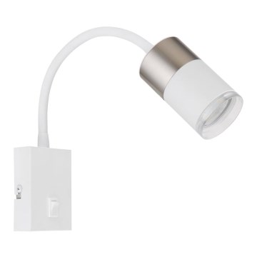 Globo - Σποτ τοίχου 1xGU10/25W/230V λευκό/ματ χρώμιο