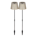 Globo - ΣΕΤ 2x Ηλιακό φωτιστικό LED LED/0,06W/3V IP44 γκρι