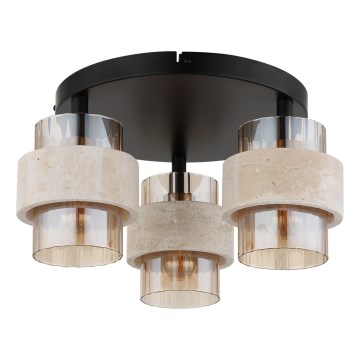 Globo - Πλαφονιέρα οροφής 3xE27/40W/230V, φινίρισμα τραβερτίνης