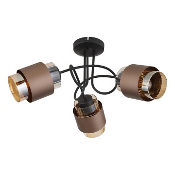 Globo - Πλαφονιέρα οροφής 3xE27/40W/230V μαύρο/μπρονζέ