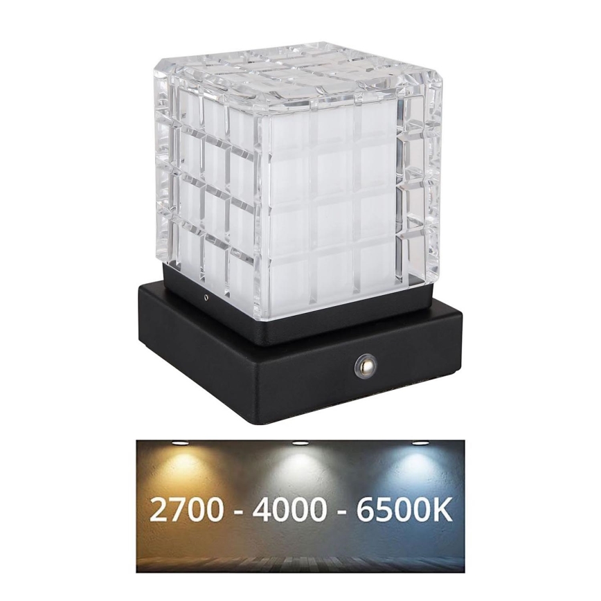 Globo - Ρυθμιζόμενο LED επιτραπέζιο φωτιστικό αφής LED/2,5W/3,7V 2700K/4000K/6500K 1800 mAh USB μαύρο