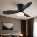 Globo - Ρυθμιζόμενος ανεμιστήρας οροφής LED/15W/230V 2700-6500K μαύρος + τηλεχειριστήριο